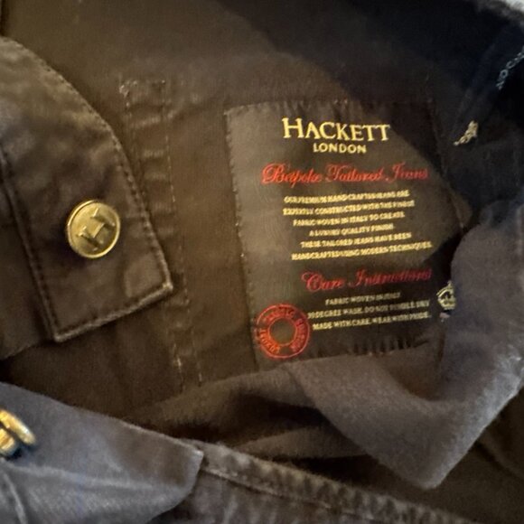 Hackett London Bespoke Navy Blue Men Pants Size 36R Button Fly 5 Pocket layout - Picture 7 of 9